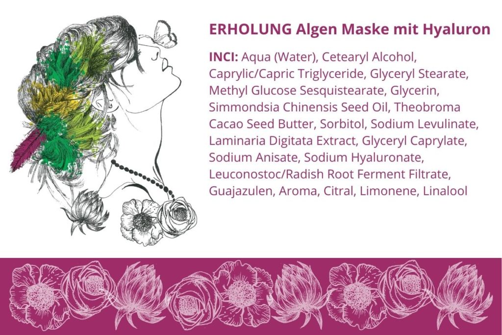 Gesichtsmaske gegen Falten und unreine Haut Ingredients ERHOLUNG Feuchtigkeitsmaske SK Naturkosmetik 
